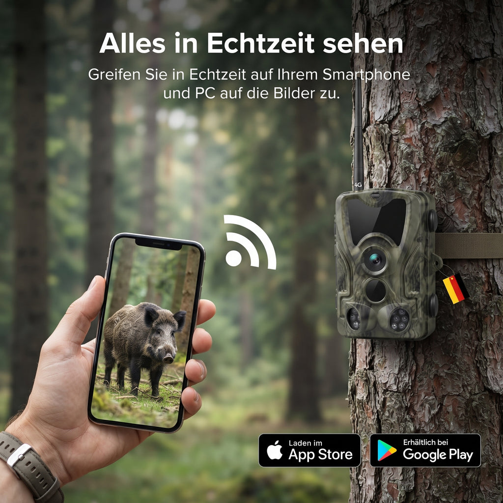 4K-Wildkamera mit 4G+-Bildschirm